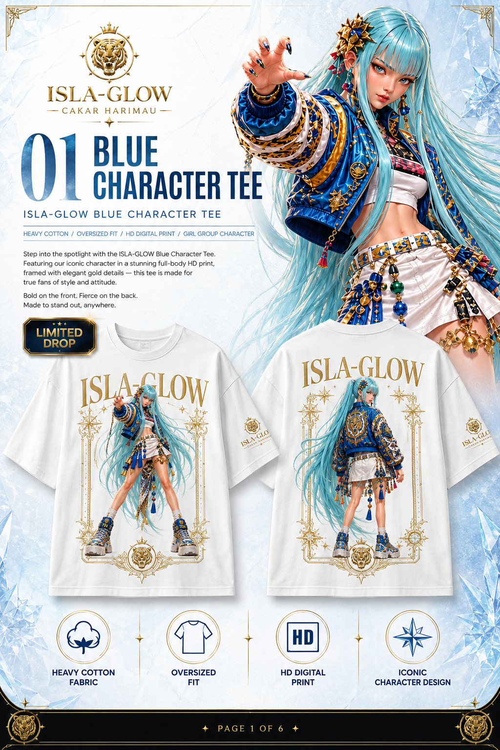 ISLA-GLOW Blue Character Tee